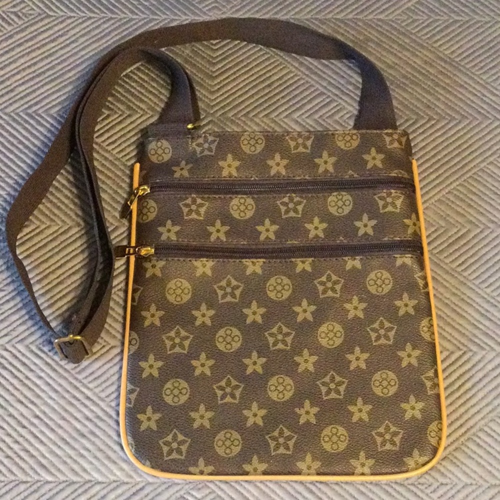 Fashion brown and tan messenger bag for women